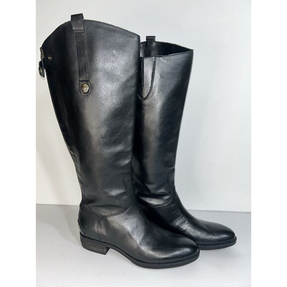 Sam Edelman Penny2 Riding Boots Black Leather Equestrian Women's 7.5 - Picture 1 of 7